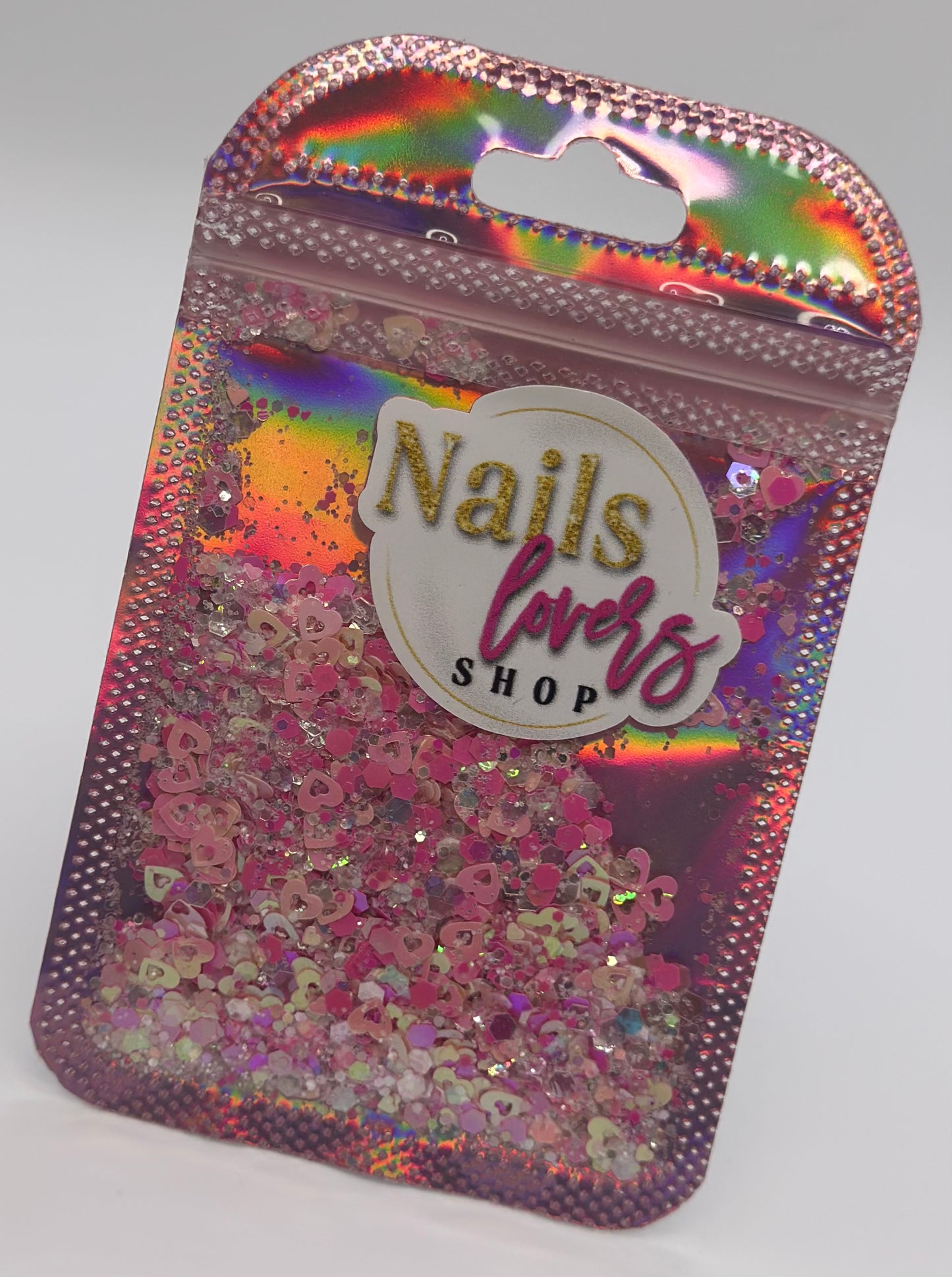 HEART PINK MIX GLITTER BAG