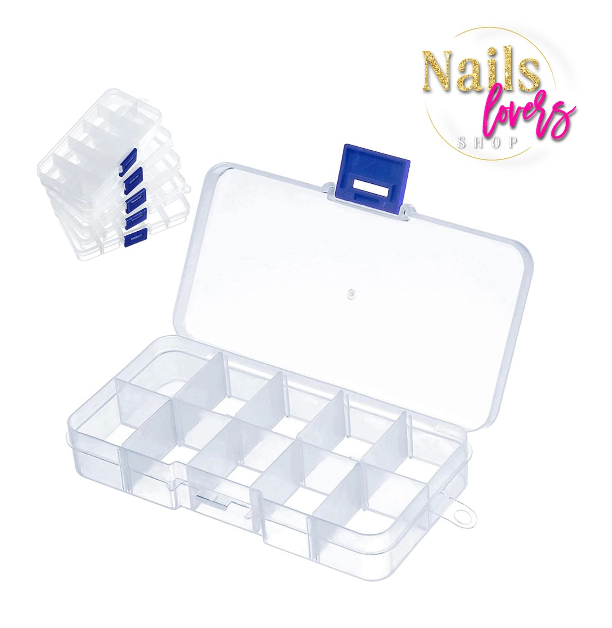 Caja rectangular plástica pequeña - Nails Valencia