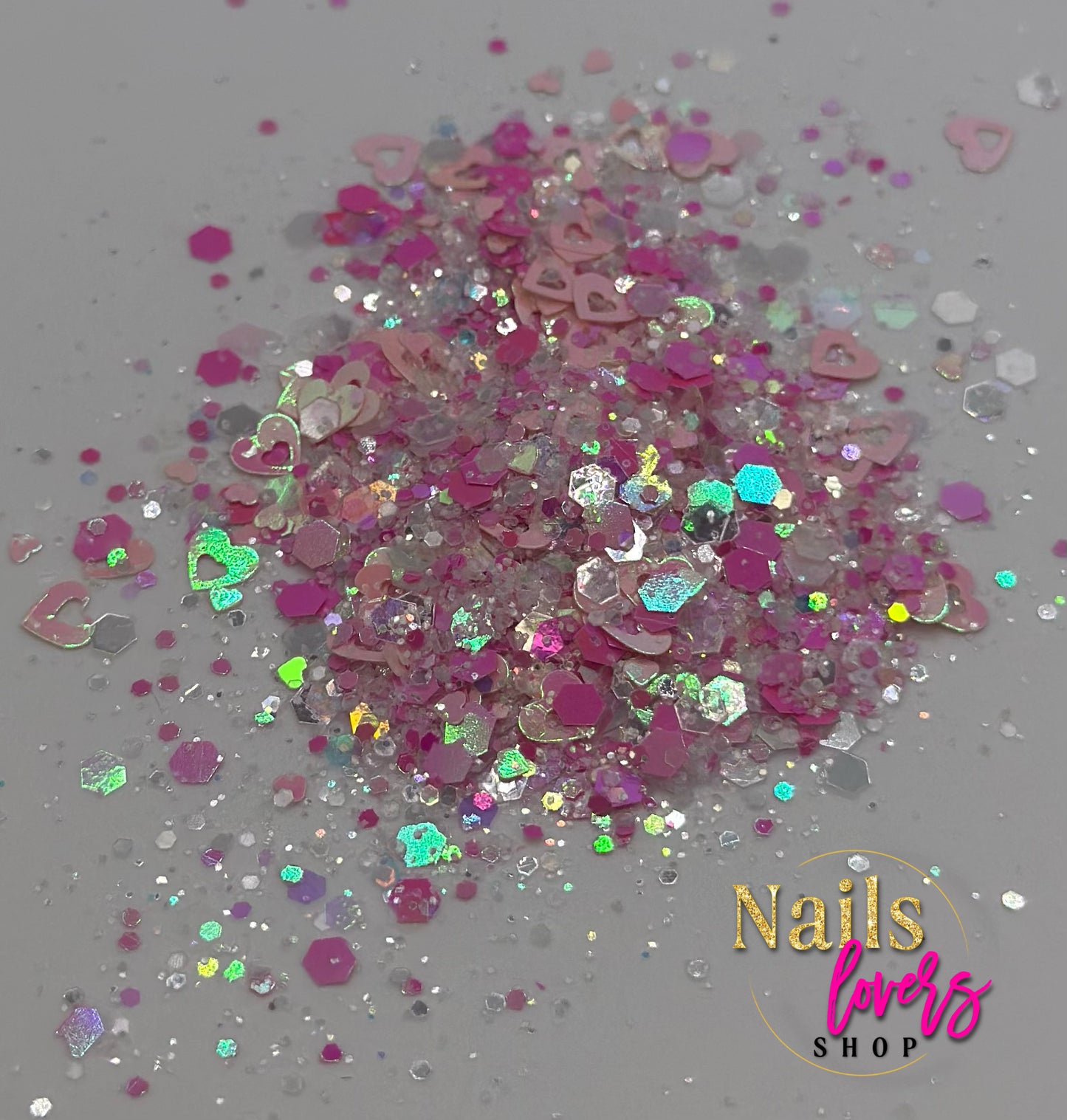 HEART PINK MIX GLITTER BAG