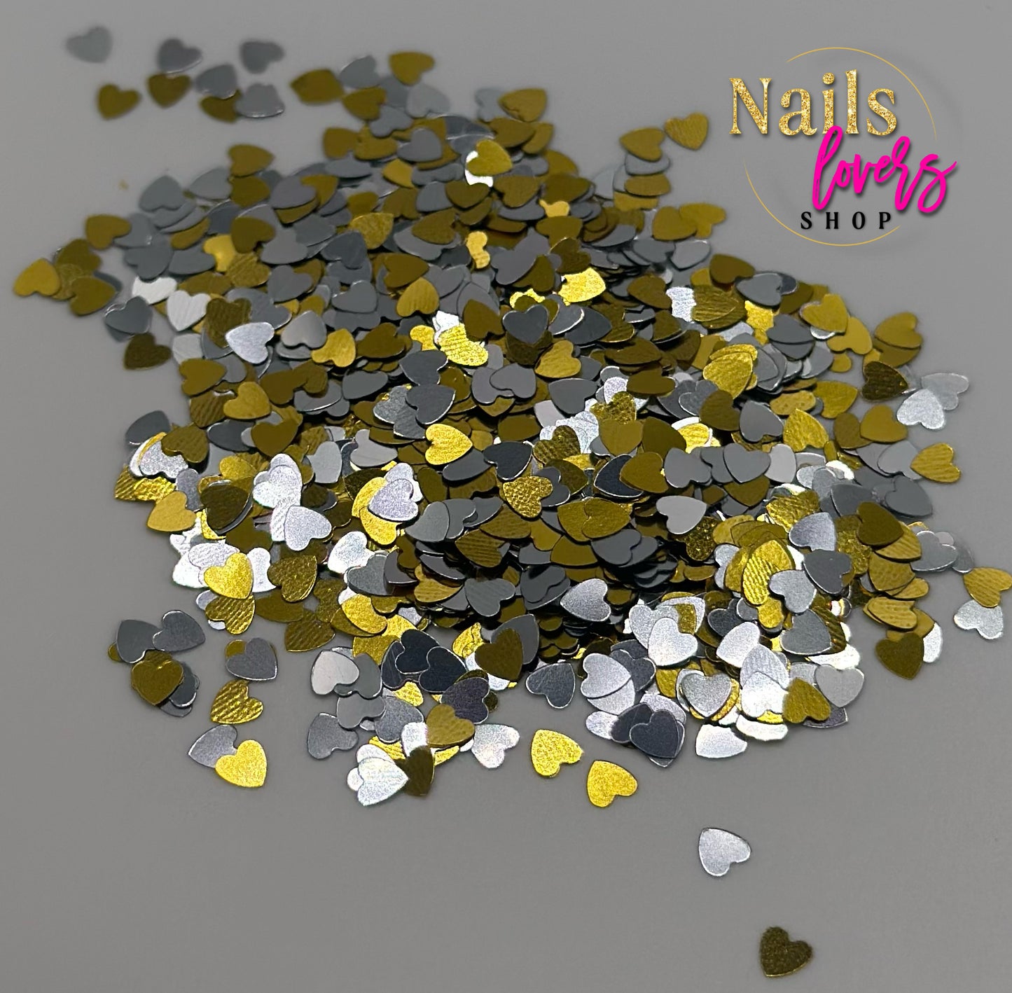 HEART GOLD & SILVER GLITTER BAG